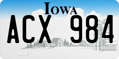 IA license plate ACX984