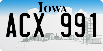 IA license plate ACX991