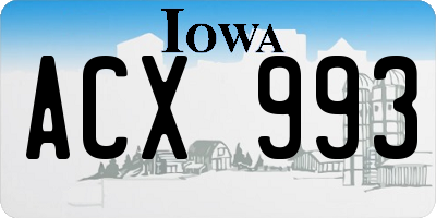 IA license plate ACX993