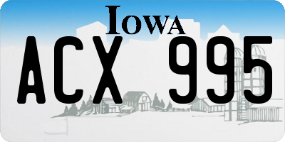 IA license plate ACX995