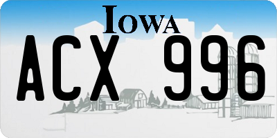 IA license plate ACX996