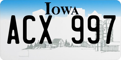 IA license plate ACX997