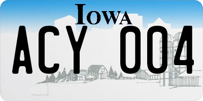 IA license plate ACY004