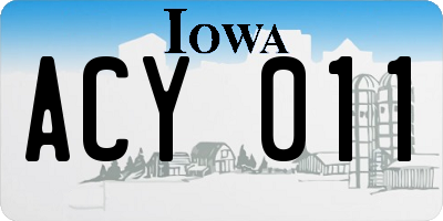 IA license plate ACY011