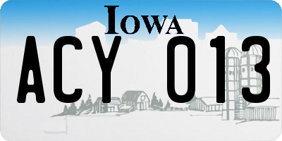 IA license plate ACY013