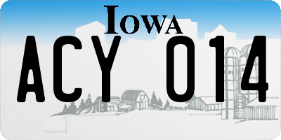IA license plate ACY014