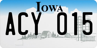 IA license plate ACY015