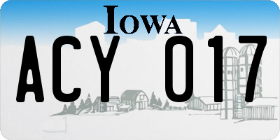 IA license plate ACY017