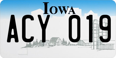 IA license plate ACY019