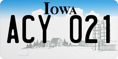 IA license plate ACY021