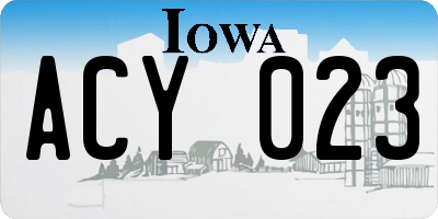 IA license plate ACY023