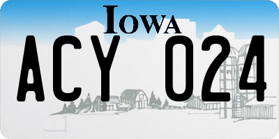 IA license plate ACY024