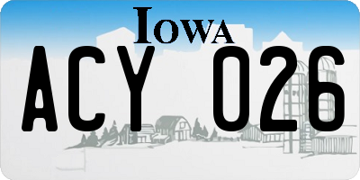 IA license plate ACY026