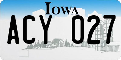 IA license plate ACY027