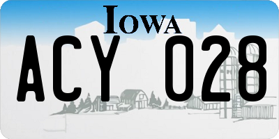IA license plate ACY028