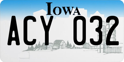 IA license plate ACY032