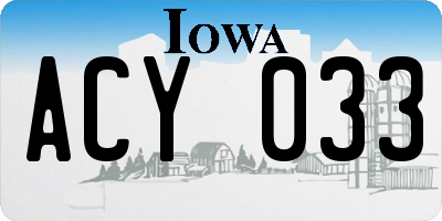 IA license plate ACY033