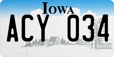 IA license plate ACY034