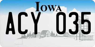 IA license plate ACY035