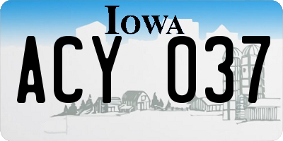 IA license plate ACY037