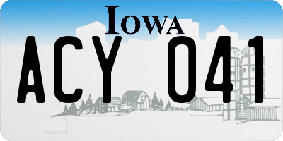 IA license plate ACY041