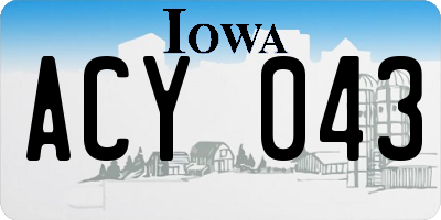 IA license plate ACY043
