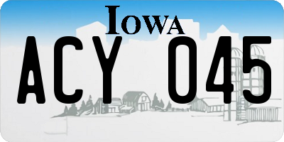 IA license plate ACY045