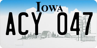 IA license plate ACY047