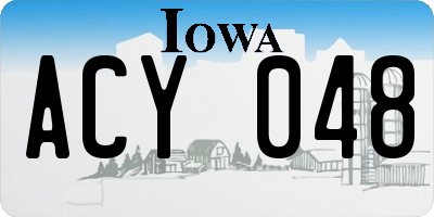 IA license plate ACY048