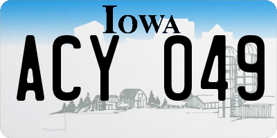 IA license plate ACY049