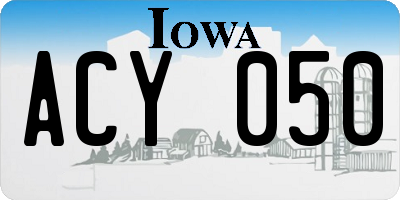 IA license plate ACY050