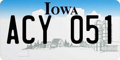 IA license plate ACY051