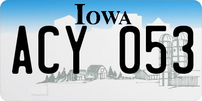 IA license plate ACY053