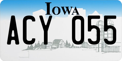 IA license plate ACY055