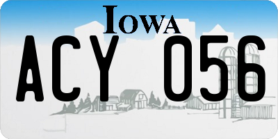 IA license plate ACY056