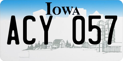 IA license plate ACY057
