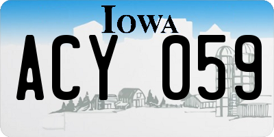 IA license plate ACY059