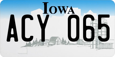 IA license plate ACY065