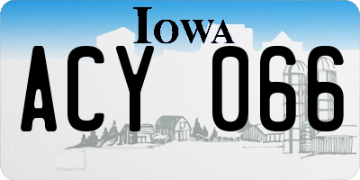 IA license plate ACY066