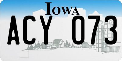 IA license plate ACY073