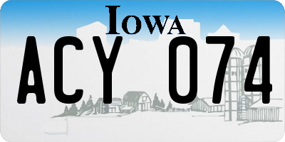 IA license plate ACY074