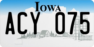 IA license plate ACY075