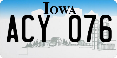 IA license plate ACY076