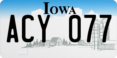 IA license plate ACY077