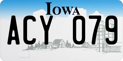 IA license plate ACY079
