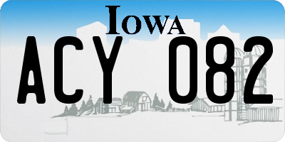 IA license plate ACY082