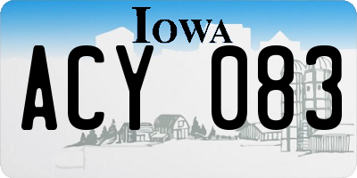 IA license plate ACY083