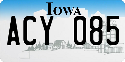 IA license plate ACY085
