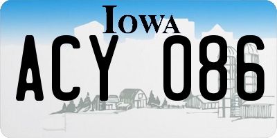 IA license plate ACY086