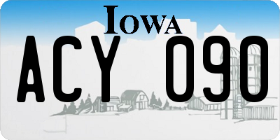 IA license plate ACY090